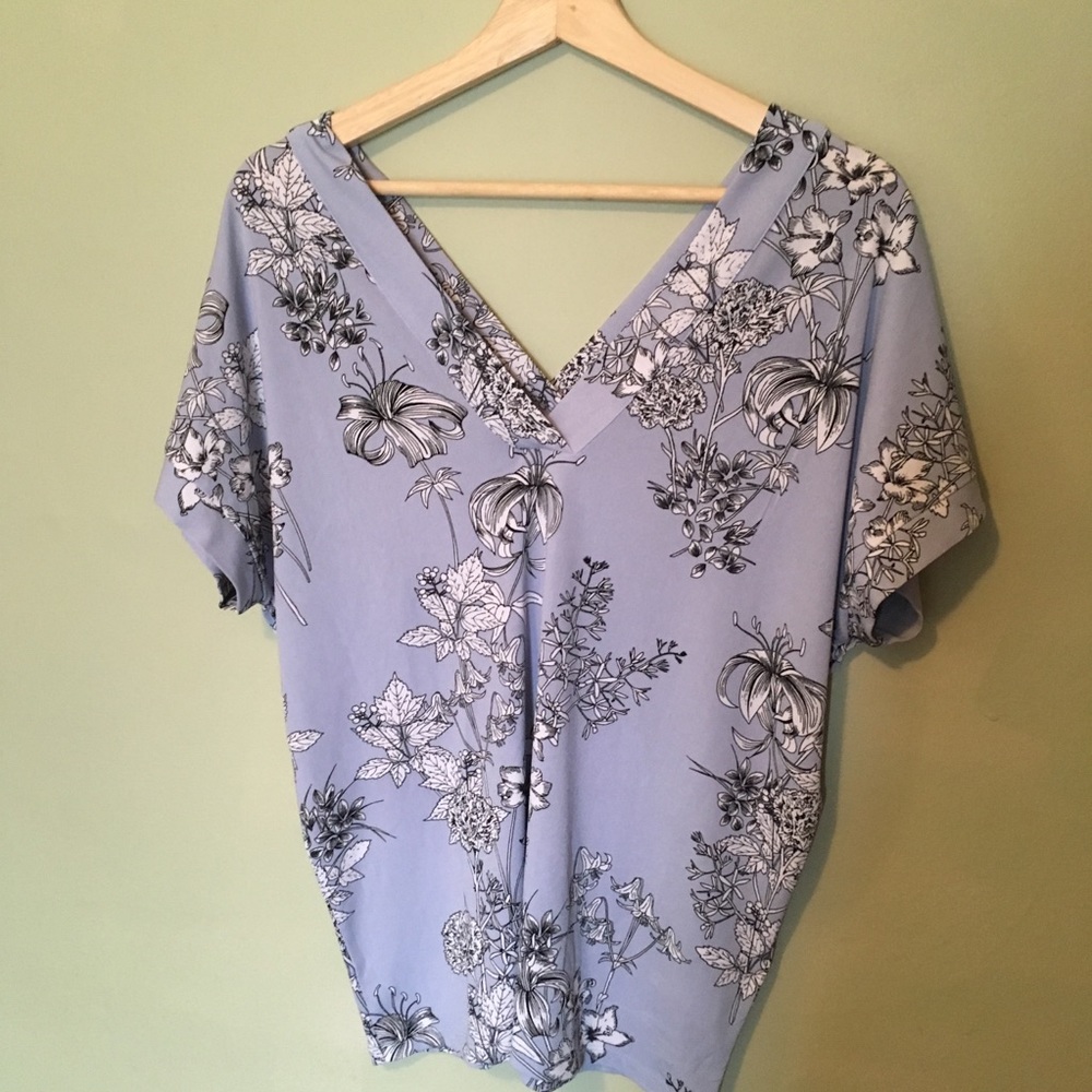 Banana Republic Light Blue Flower Top